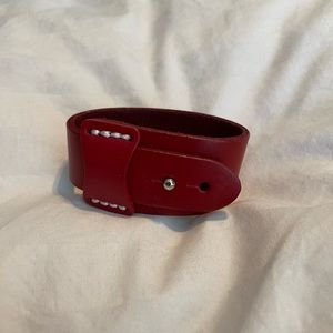 Plunder Red Leather Cuff Bracelet